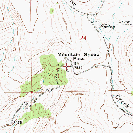 Topographic Map of Mountain Sheep Pass, UT