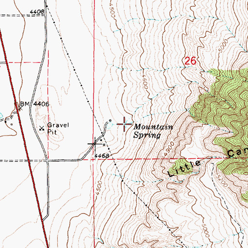 Topographic Map of Mountain Spring, UT