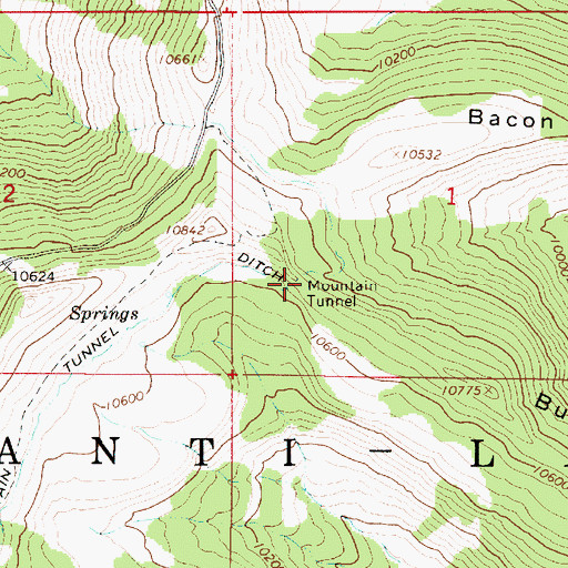 Topographic Map of Mountain Tunnel, UT