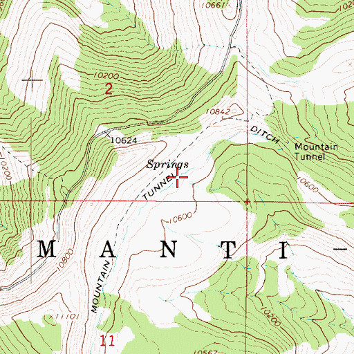 Topographic Map of Mountain Tunnel Ditch, UT