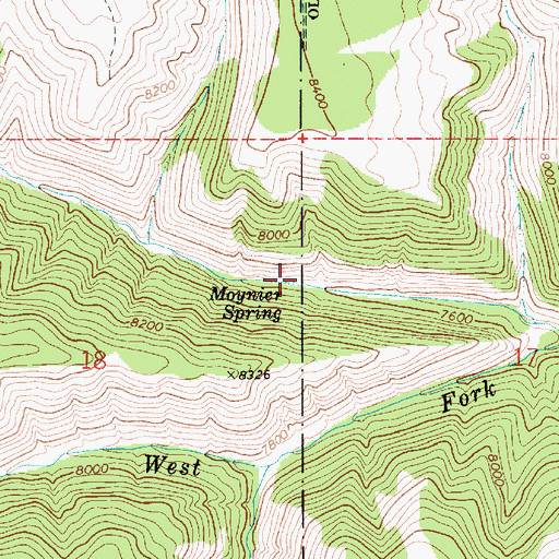 Topographic Map of Moynier Spring, UT