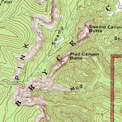 Topographic Map of Mud Canyon Butte, UT