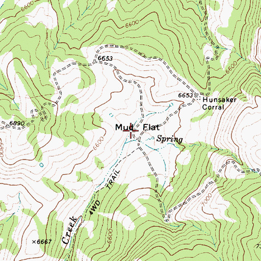 Topographic Map of Mud Flat, UT
