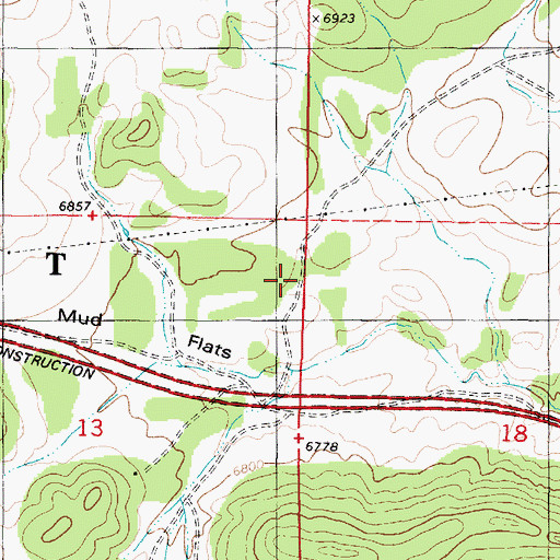 Topographic Map of Mud Flats, UT