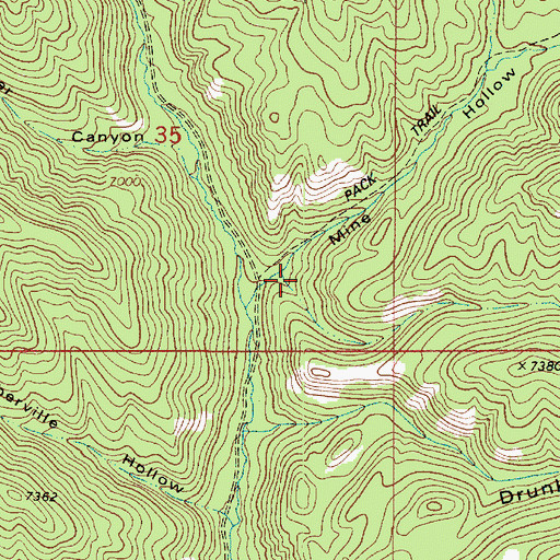Topographic Map of Mud Hollow, UT