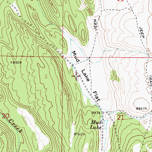 Topographic Map of Mud Lake Flat, UT