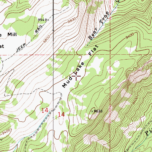 Topographic Map of Mud Lake Flat, UT