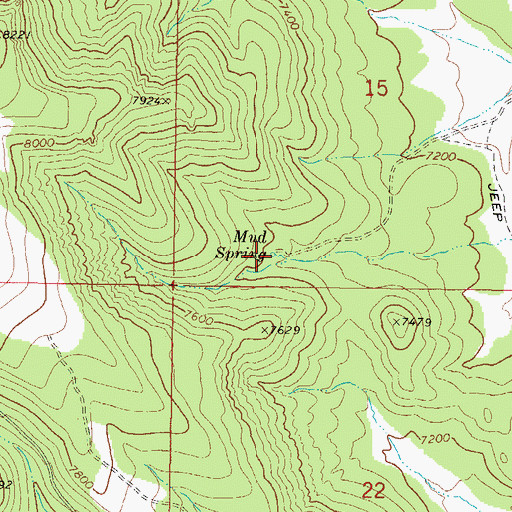 Topographic Map of Mud Spring, UT