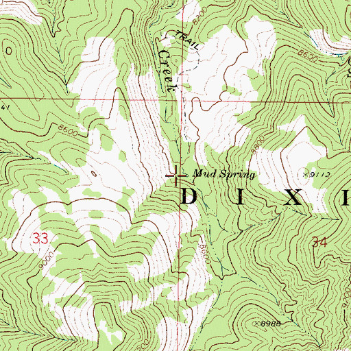 Topographic Map of Mud Spring, UT