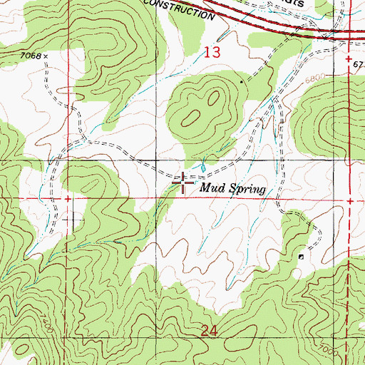 Topographic Map of Mud Spring, UT