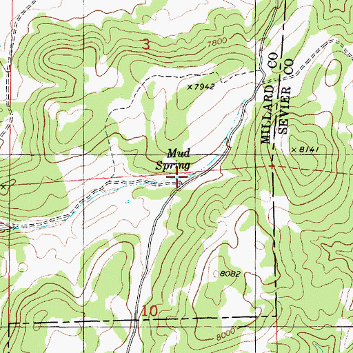 Topographic Map of Mud Spring, UT