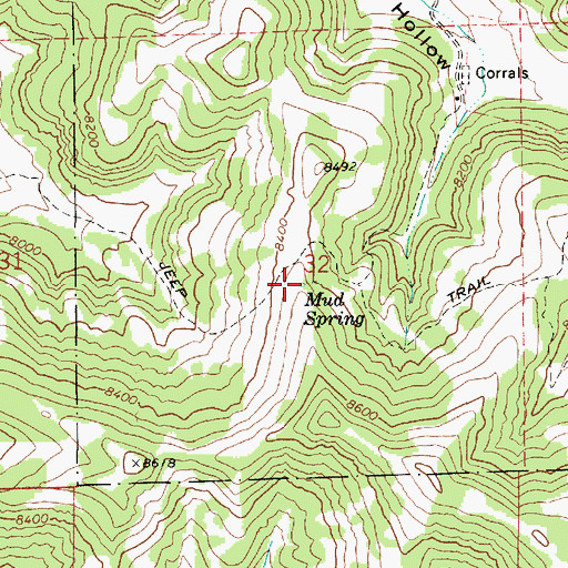 Topographic Map of Mud Spring, UT