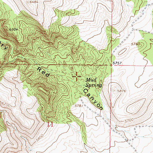 Topographic Map of Mud Spring, UT
