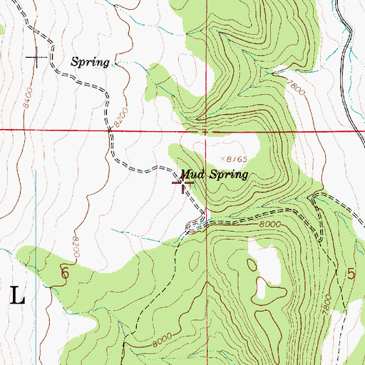 Topographic Map of Mud Spring, UT