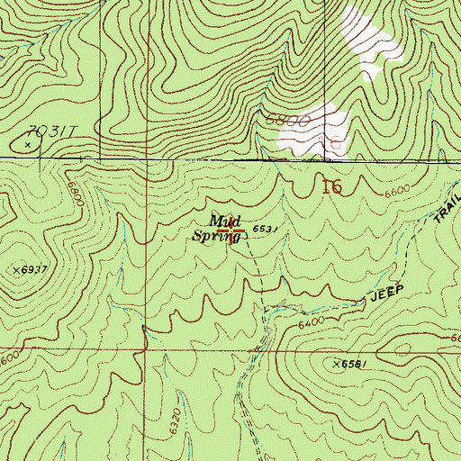 Topographic Map of Mud Spring, UT