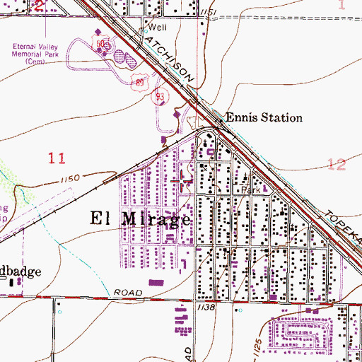 Topographic Map of El Mirage Town Hall, AZ