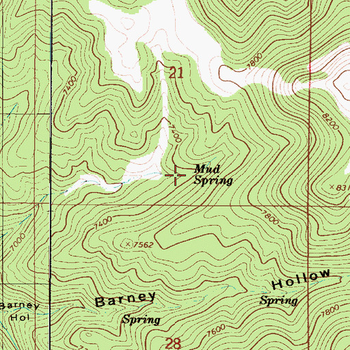 Topographic Map of Mud Spring, UT