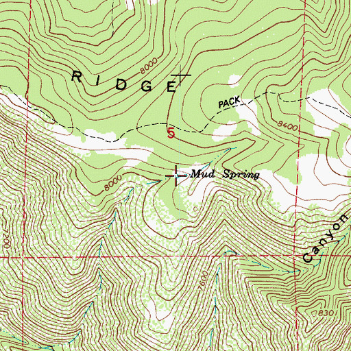 Topographic Map of Mud Spring, UT