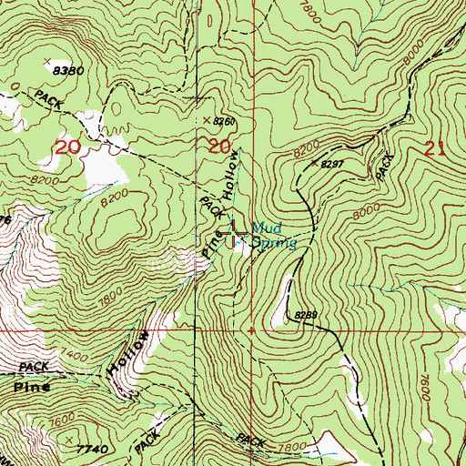 Topographic Map of Mud Spring, UT