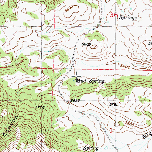 Topographic Map of Mud Spring, UT