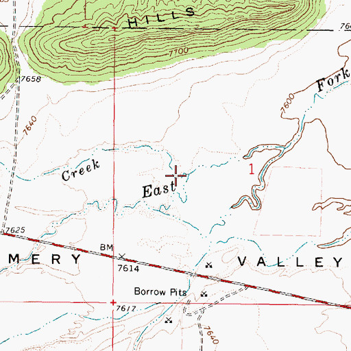 Topographic Map of Mud Spring Creek, UT