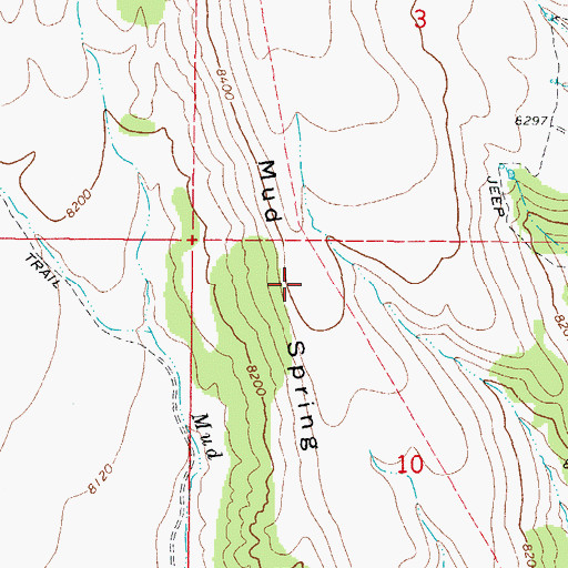 Topographic Map of Mud Spring Ridge, UT
