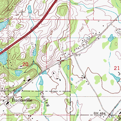 Topographic Map of McNaths, AL