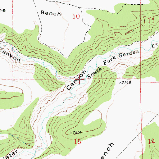 Topographic Map of Mud Water Canyon, UT