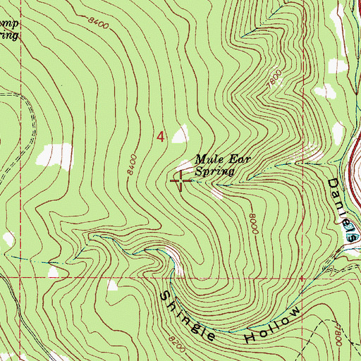 Topographic Map of Mule Ear Spring, UT