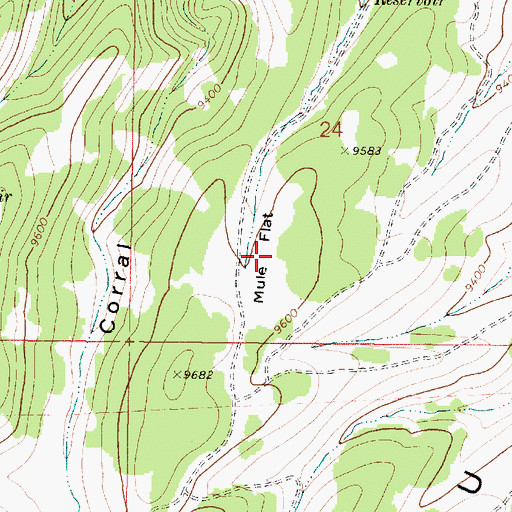 Topographic Map of Mule Flat, UT