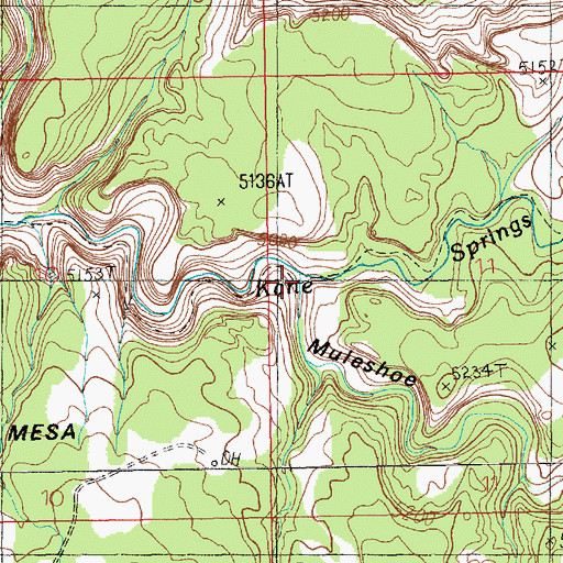 Topographic Map of Muleshoe Canyon, UT