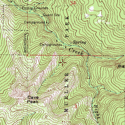 Topographic Map of Muller Park, UT