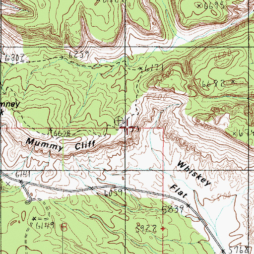 Topographic Map of Mummy Cliff, UT