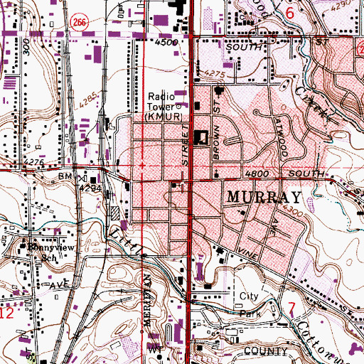 Topographic Map of Murray, UT