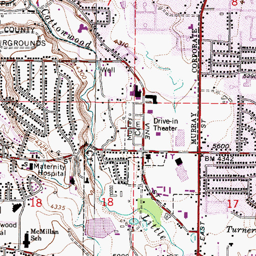 Topographic Map of Murray Cemetery, UT