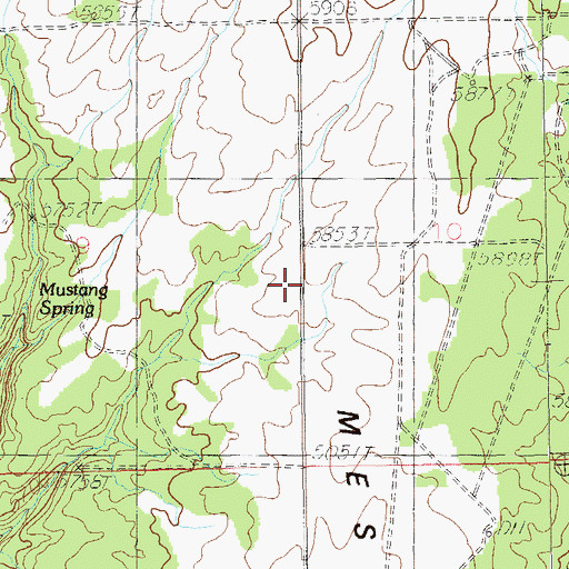 Topographic Map of Mustang Mesa, UT