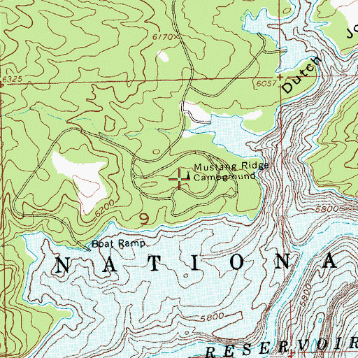 Topographic Map of Mustang Ridge Campground, UT