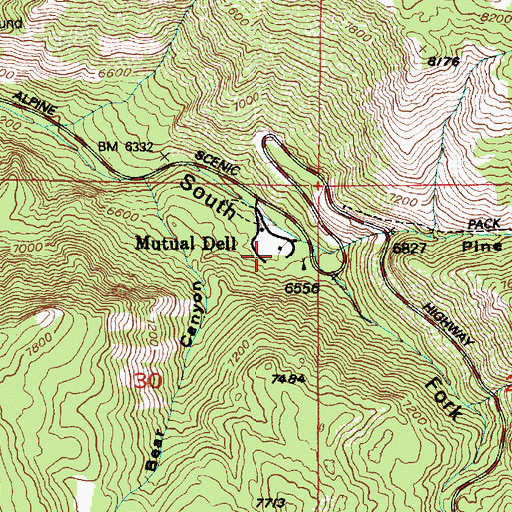 Topographic Map of Mutual Dell, UT