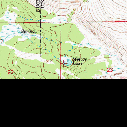 Topographic Map of Mytoge Lake, UT