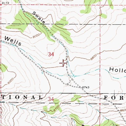 Topographic Map of Nampab Swale, UT