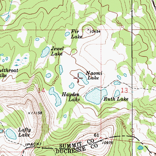 Topographic Map of Naomi Lake, UT
