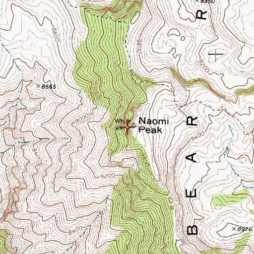 Topographic Map of Naomi Peak, UT