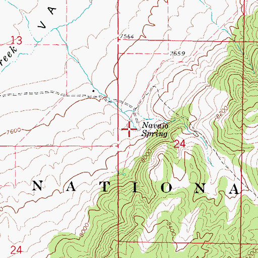 Topographic Map of Navajo Spring, UT