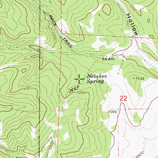 Topographic Map of Nebeker Spring, UT
