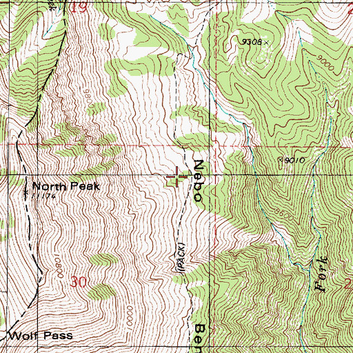 Topographic Map of Nebo Basin Trail, UT