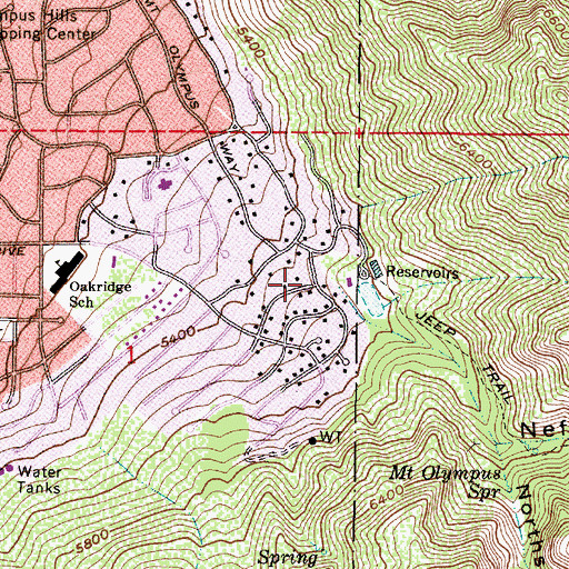 Topographic Map of Neffs Canyon, UT