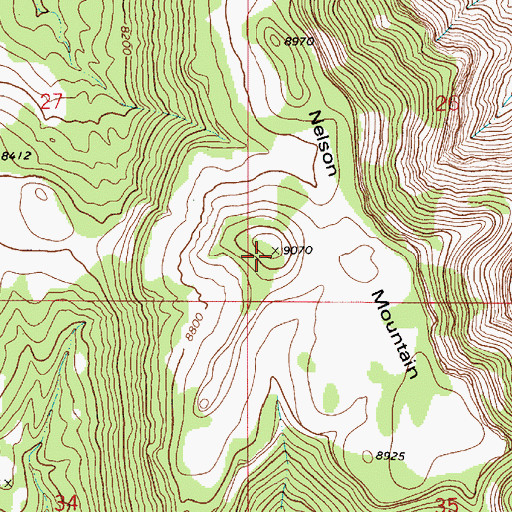 Topographic Map of Nelson Mountain, UT