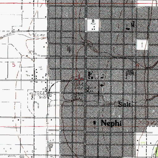 Topographic Map of Nephi, UT