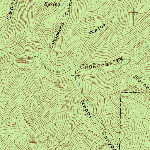 Topographic Map of Nephi Canyon, UT