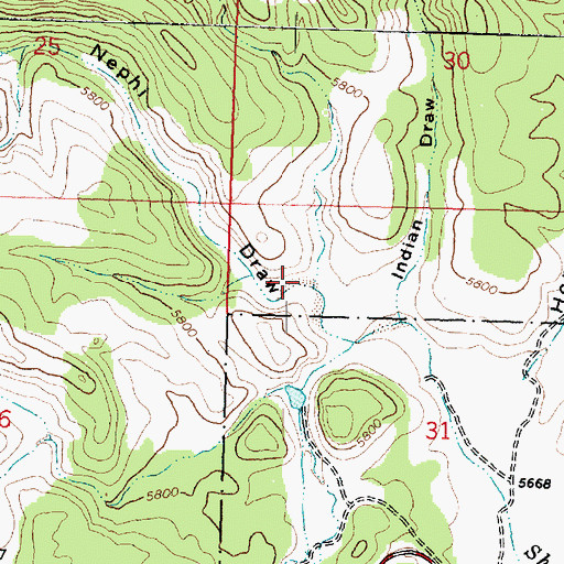 Topographic Map of Nephi Draw, UT